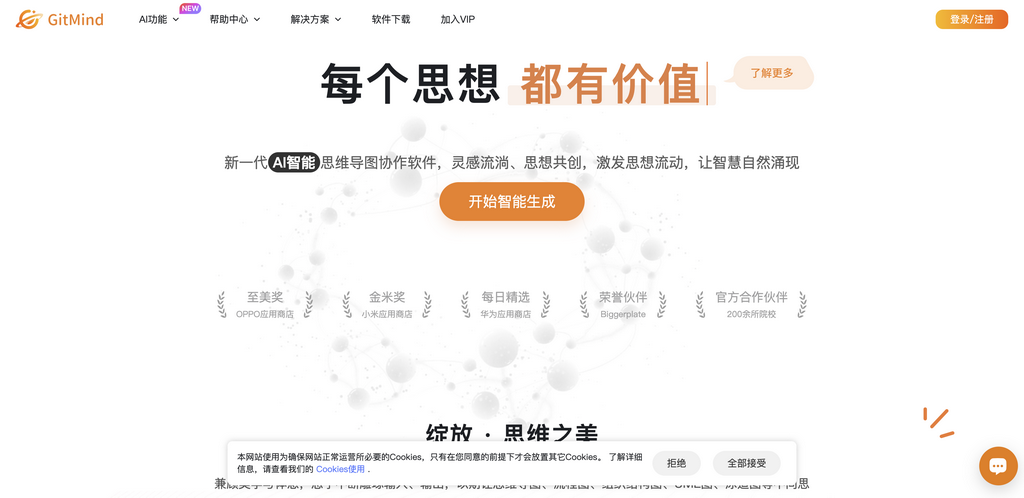GitMind思乎AI:一键智能生成思维导图