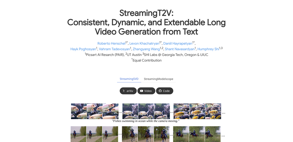 StreamingT2V