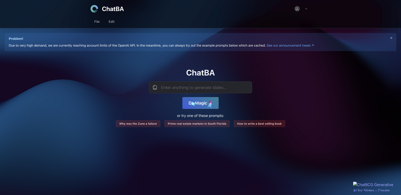 ChatBA:AI智能生成PPT幻灯片工具